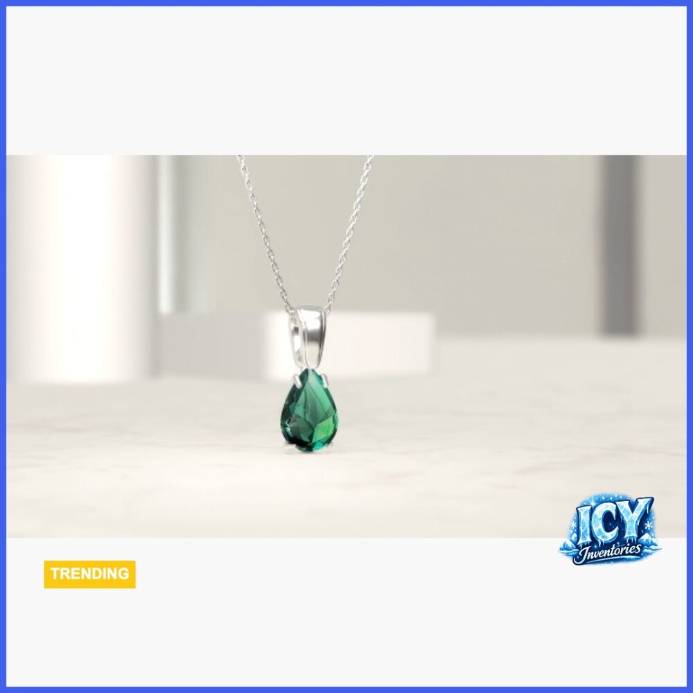 925 Sterling Silver Simulated Ruby Teardrop Penda… - image 7